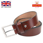 Mens Genuine Leather Belt Belts Buckle Sizes Casual Jeans Trousers Black/Brown