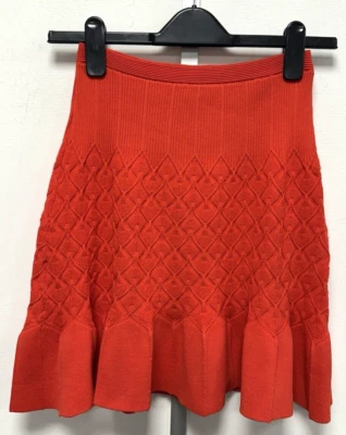 Sandro Paris UK8 Eu36 US4 red knit pull-on skirt in immaculate condition - Image 1 of 4