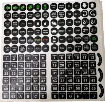 (QTY:1)Magnetek Radio Remote Control Transmitter Motion MOBILE Push Button Label - Image 1 of 4