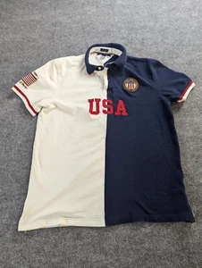 Vintage Tommy Hilfiger Polo Shirt Men’s XL USA Rugby Crest badge Flag Logo - Picture 1 of 13