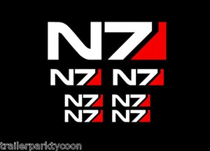 Mass Effect N7 7 Stück Sticker Zombie Aufkleber PS Cosplay Gamer - Bild 1 von 4