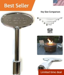 Universal Valve Key for Gas Fire Pits and Fireplaces - Polished Chrome 3-Inch - Picture 1 of 5
