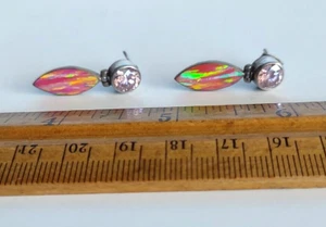 RAR Maria Pineda MPG Taxco 950 Sterling Silber Feueropal? Ohrringe - Bild 1 von 5