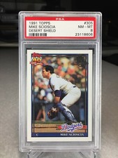 1991 Topps Desert Shield Mike Scioscia #305 - PSA 8 - Los Angeles Dodgers