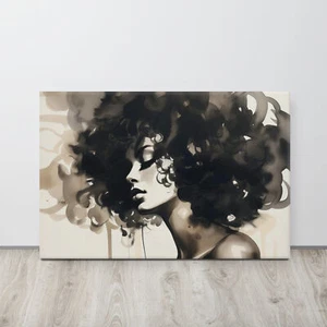 Hair Salon Wall Art Decor Retro Hair Salon Barber Shop Curly Girl Art Canvas - Picture 1 of 5