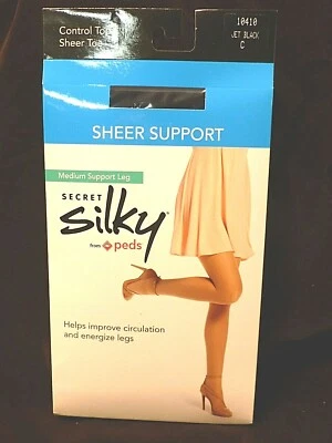GILDAN Secret Silky Sheer Support Control Top Sheer Toe Medium Support Leg NIP - Image 1 of 4