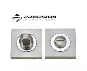 Square Bathroom Thumbturn W/C Privacy Dual Polished / Satin Chrome Finish - Picture 1 of 4