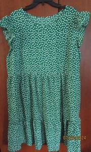 Green Floral Tunic Dress Cap Sleeves Sz 4XL Polyester Bust 52 Length 37 in - Picture 1 of 6