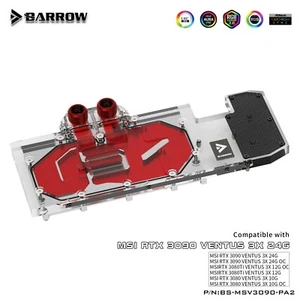 Barrow Full cover GPU Water Block for MSI RTX 3080 3080Ti 3090 Ventus 3x aRGB - Afbeelding 1 van 12