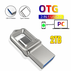 2TB Type C USB 3.0 Flash Drive 2 in 1 Memory Stick Thumb Drive U Disk USB-C - Picture 1 of 15