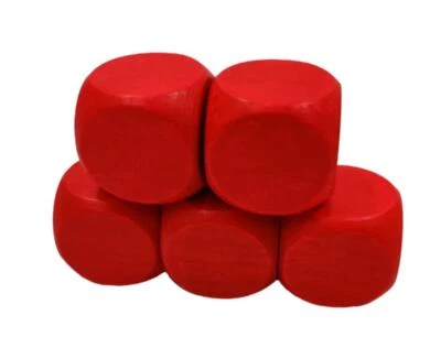 5x Dados de Madera Dados Cubos Madera Seis Caras 20mm Juego de 5 dados ROJO - Imagen 1 de 4