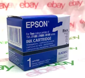 Cartucho de tinta Epson NEGRO SJIC6(K) C33S020403 TM-J7100 J7600 J9100 genuino - Imagen 1 de 7