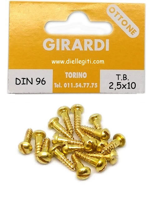 VITE A LEGNO IN OTTONE TESTA BOMBATA mm2,5x10 - DIN 96 - Immagine 1 di 1