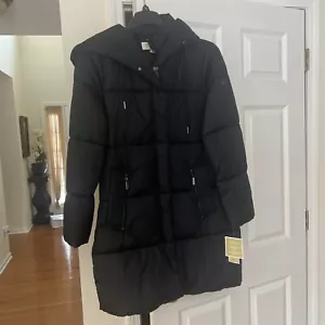 Michael Kors Women's Jacket Size Medium Black Jacket w/Hood - Picture 1 of 5