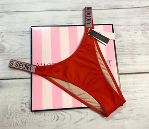 NWT Victoria's Secret SWIM RHINESTONE SHINE STRAP BRAZILIAN BIKINI BOTTOM  - Picture 1 of 44