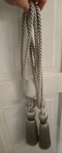 Dunelm Grey Large Rope Silk Tiebacks - Picture 1 of 5
