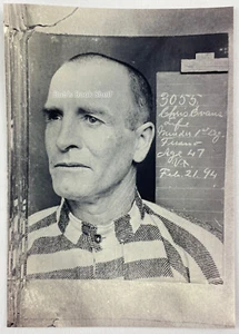 Convict Mugshot, 1894, Chris Evans, Folsom SP #3055, robo de tren, asesinato, representación - Imagen 1 de 4