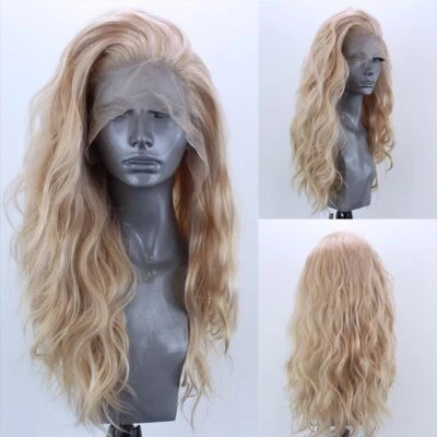 Synthetic Lace Front Wig Women Glueless Heat Resistant Fiber Gloden Blonde Wig - Изображение 1 из 4