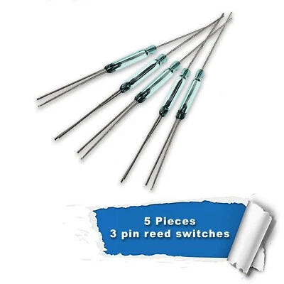 5 pcs  3 pin glass reed relay magnetic switches - Image 1 of 3