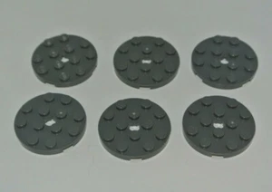LEGO : 6x Plaque ronde 4 x 4 - Réf 60474 gris bleuté foncé - Set 10214 75293 - Imagen 1 de 1
