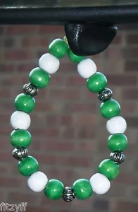 Nigeria Nigerian Country Flag In Car Hanging Wood Wooden Beads - Picture 1 of 1