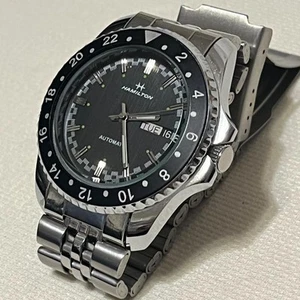 Hamilton Vintage Automatic Diver Watch 37mm Black Dial Stainless Steel Japan - Picture 1 of 4
