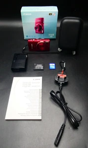 Digital Camera Canon IXUS 155 IS 20.0MP Ruby Red + Charger + SD Card - Tested! ✅ - Picture 1 of 20