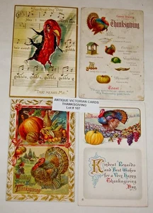 ANTIQUE Postcards Lot of 4 Over 110 Years Old Lot#107 Thanksgiving - Picture 1 of 2