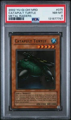 2002 Yu-Gi-Oh! Catapult Turtle Metal Raiders MRD Unlimited Super Rare PSA 8 - Image 1 of 2