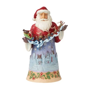 Figura Jim Shore Heartwood Creek Santa Flying Over The Night Sky - Stone Res... - Imagen 1 de 8