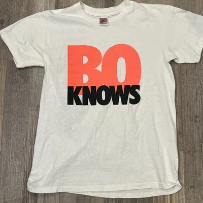 Camisa Bo Jackson BO KNOWS Vintage Años 90 Gris Etiqueta Colgante Para Hombre Talla Pequeña Foto 1 de 4