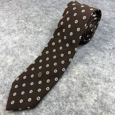 Corbata de seda con estampado floral marrón Christian Dior para hombre corbata de lujo Foto 1 de 4