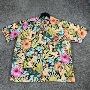 Max Boxxer Hawaiian Aloha Shirt Mens 2XL Tropical AOP Girls Novelty Print USA - Picture 1 of 10