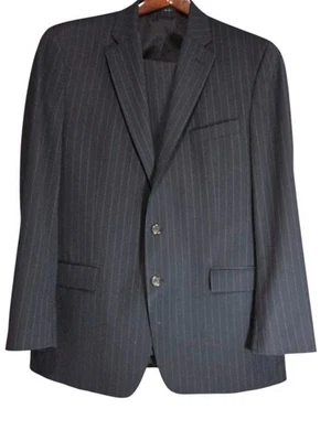 Lauren Ralph Lauren Men's 40L Dark Blue Pinstripe Wool 2-Piece Suit 38Wx34L - Image 1 of 4
