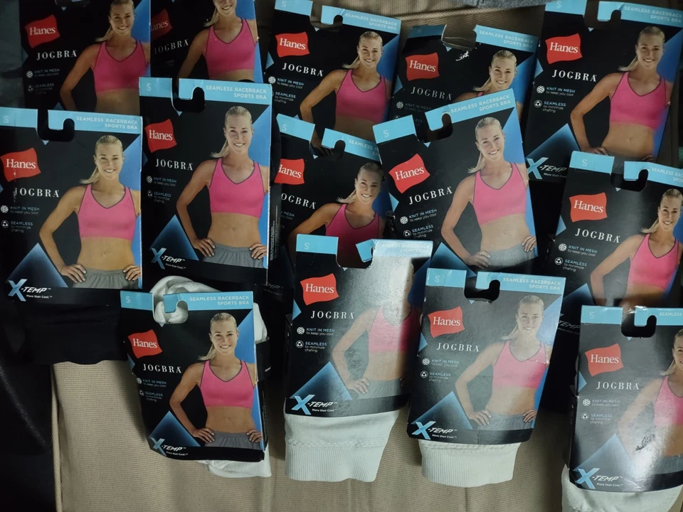 Sujetador deportivo 14 Hanes Jogbra sin costuras pequeño 4 Blanco 10 Negro Foto 1 de 1