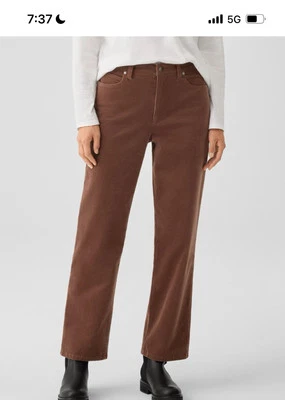 Eileen Fisher Organic Cotton Stretch Corduroy Straight Pant - Image 1 of 4