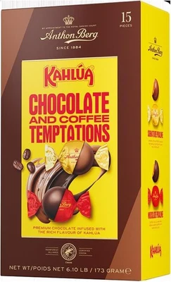 Anthon Berg Kahlua Gift Box, 15 Chocolate and Coffee Temptations Pack of 1