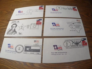 SB522  lot of 6  first day issue  covers 1986 San Jacinto TEXAS  USA 22 cent - Picture 1 of 7