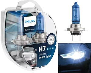 Philips Diamond White 5000K H7 55W Two Bulbs Headlight Low Beam Replace Upgrade - Picture 1 of 14