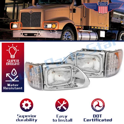 Faros aptos para International 9200 9400 con lámpara de esquina LED lado derecho+derecho Foto 1 de 4