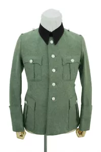 2. Weltkrieg Deutsche Elite M36 Offizierswolle Service Tunika Jacke schwarz Kragen - Bild 1 von 3