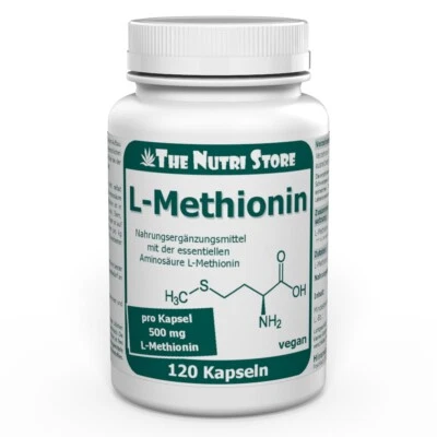THE NUTRI STORE L-Methionin 500 mg vegane Kapseln 120 Stk. essentielle Aminosäure PZN: 17170605