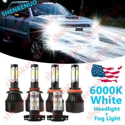 Faros antiniebla LED 6x para GMC Sierra 1500 2500 2007-2013 4 lados 9005 H11 5202 Foto 1 de 4