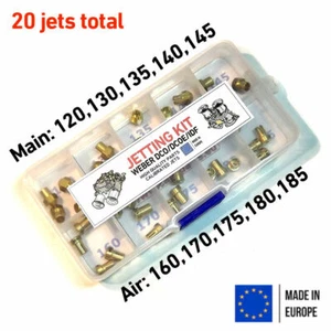 Jetting Kit Weber DCOE IDF 2x Main 110,115,120,125,130 air 180,190,200,210,215 - Imagen 1 de 4