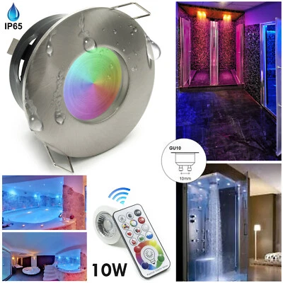 Faretto impermeabile IP65 LED RGB RGBW 10W cromoterapia box doccia bagno GU10 - Immagine 1 di 4