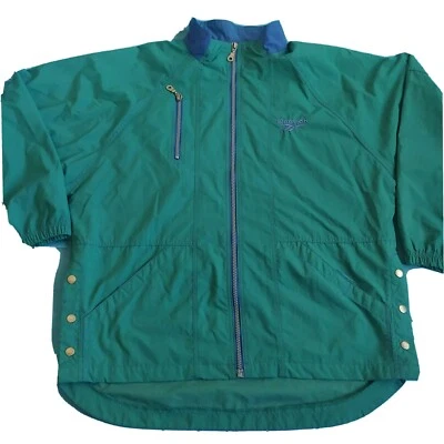 Vintage 90's Reebok Windbreaker Full Zip Jacket Logo Green / Blue Men's Medium - Image 1 of 4