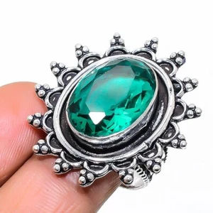 Mint Tourmaline Gemstone Handmade 925 Sterling Silver Jewelry Ring Size 8 (US) - Picture 1 of 1