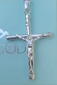Kruzifix Kreuz Anhänger echt massiv 925 Sterlingsilber Männer Frauen Italien Jarggod - Bild 1 von 6