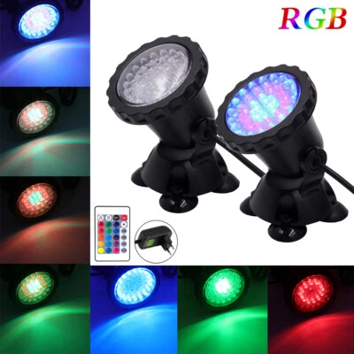 RGB 36 LED Unterwasserlicht Strahler Teichlampe Aquarium Brunnen Poolbeleuchtung - Bild 1 von 4
