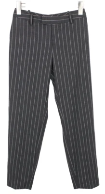 Pantaloni SUISTUDIO Robin Donna UK 10S In Lana A Righe Formali Con Zip - Immagine 1 di 4